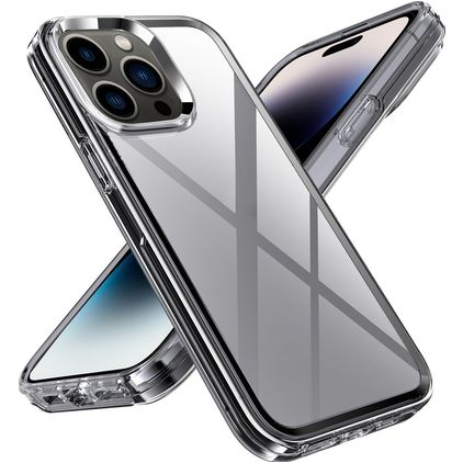 Mobigear Crystal iPhone 14 Pro Hoesje Hardcase Backcover - Transparant / Grijs