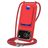 Mobigear Lanyard Card iPhone 17 Pro Max Siliconen Hoesje met koord en Pasjeshouder - Rood