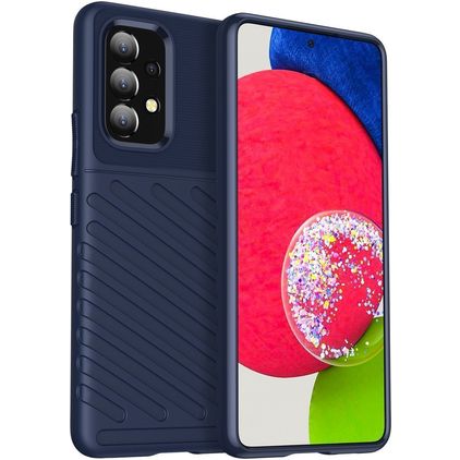 Mobigear Groove Samsung Galaxy A53 Hoesje Flexibel TPU Backcover - Blauw