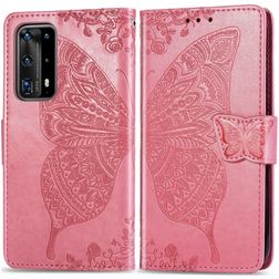 Mobigear Butterfly Huawei P40 Pro Hoesje Bookcase Portemonnee - Roze