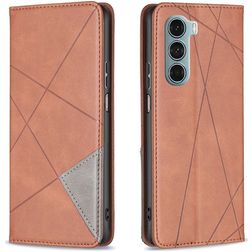 Mobigear Rhombus Slim Motorola Moto G200 5G Hoesje Bookcase - Bruin