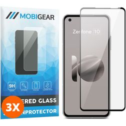 Mobigear Premium ASUS Zenfone 10 Glazen Screenprotector - Case Friendly - Zwart (3-Pack)