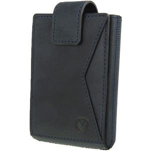 Valenta Card Case Pocket Premium Leren Pasjeshouder - 10 Pasjes - Blauw