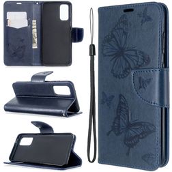 Mobigear Butterfly Samsung Galaxy S20 Hoesje Bookcase Portemonnee - Blauw