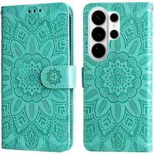Mobigear Sunflower Samsung Galaxy S26 Ultra Hoesje Bookcase Portemonnee - Groen