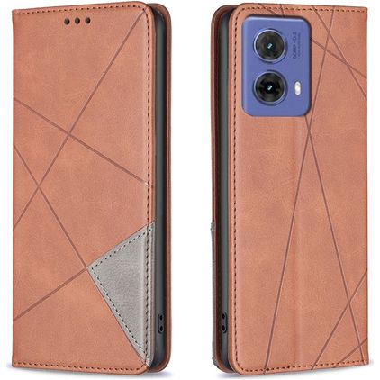 Mobigear Rhombus Slim Motorola Moto G85 Hoesje Bookcase - Bruin