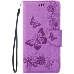 Mobigear Butterfly iPhone SE (2022) Hoesje Bookcase Portemonnee - Paars