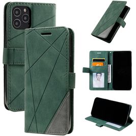 Mobigear Rhombus iPhone 12 Pro Hoesje Bookcase Portemonnee - Groen