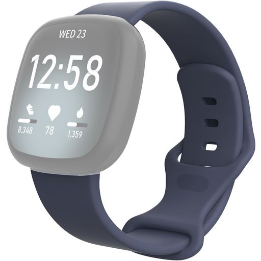 Mobigear Sport Dual Siliconen Fitbit Versa 3 Bandje Druksluiting - Blauw