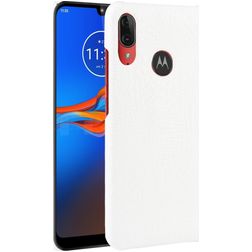 Mobigear Croco Motorola Moto E6 Plus Hoesje Backcover - Wit