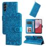 Mobigear Sunflower Samsung Galaxy A14 Hoesje Bookcase Portemonnee - Blauw