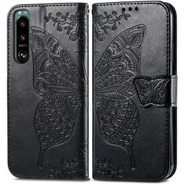 Mobigear Butterfly Sony Xperia 5 IV Hoesje Bookcase Portemonnee - Zwart