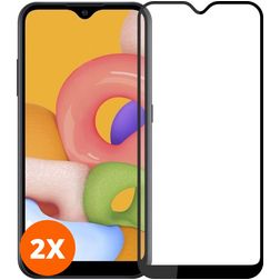 Mobigear Premium Samsung Galaxy A01 Glazen Screenprotector - Case Friendly - Zwart (2-Pack)