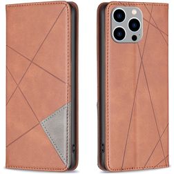 Mobigear Rhombus Slim iPhone 15 Pro Max Hoesje Bookcase - Bruin
