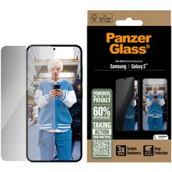 PanzerGlass Ultra-Wide Fit Samsung Galaxy S25 Glazen Screenprotector Privacy - Case Friendly - Zwart