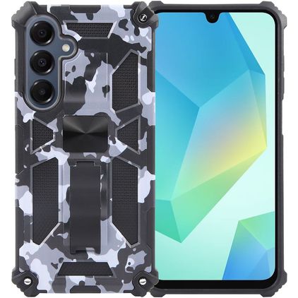 Mobigear Armor Stand Samsung Galaxy A16 Hoesje Hardcase Backcover Shockproof met Standaard - Grijs