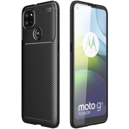 Mobigear Racing Motorola Moto G9 Power Hoesje Flexibel TPU Backcover - Zwart