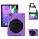 Mobigear SureGrip XGuard iPad Air 4 (2020) Hoes Hard Kunststof,Siliconen Backcover + Stylus Houder + Schouderband + Standaard - Zwart / Paars