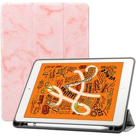 Mobigear Tri-Fold Marble iPad Air 3 (2019) Hoes Bookcase + Stylus Houder - Roze