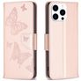 Mobigear Butterfly iPhone 16 Pro Hoesje Bookcase Portemonnee - Roségoud
