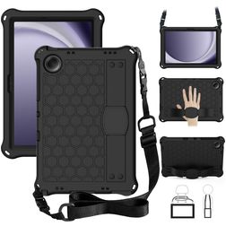 Mobigear HexStrap Samsung Galaxy Tab A9 Plus (2023) Hoes EVA Schuim Backcover + Schouderband - Zwart