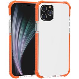 Mobigear Full Bumper iPhone 12 Pro Max Hoesje Hardcase Backcover Shockproof - Transparant / Oranje