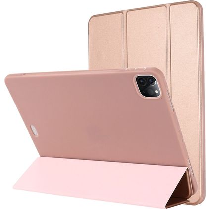 Mobigear Tri-Fold Gel iPad Pro 12.9 Inch (2021) Hoes TPU,Kunstleer Bookcase - Roségoud
