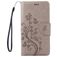 Mobigear Flowers iPhone SE (2020) Hoesje Bookcase Portemonnee - Grijs
