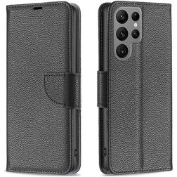 Mobigear Excellent Samsung Galaxy S23 Ultra Hoesje Bookcase Portemonnee - Zwart