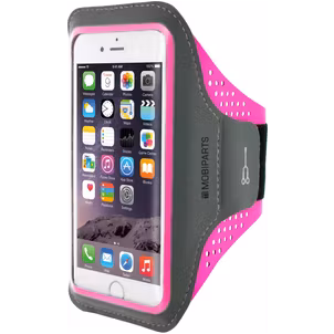 Mobiparts Comfort Fit Telefoonhouder Hardlopen iPhone 8 Sport Hoesje Neopreen Sportarmband - Neon Pink