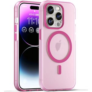 Mobigear Shockproof iPhone 16 Pro MagSafe Hoesje Flexibel TPU Backcover - Roze