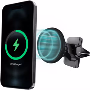 Mobilize Wireless Charge MagSafe Telefoonhouder Auto Ventilatierooster Magnetisch Universeel - Zwart