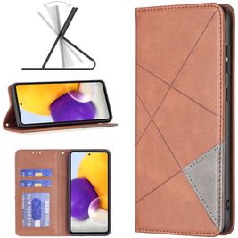 Mobigear Rhombus Slim Samsung Galaxy A73 Hoesje Bookcase - Bruin