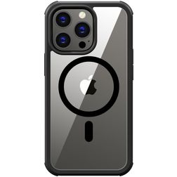 Valenta Full Cover iPhone 15 Pro Max MagSafe Hoesje Gehard Glas Backcover Shockproof - Transparant / Zwart