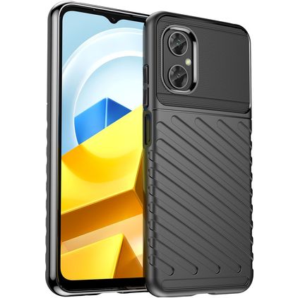 Mobigear Groove POCO M5 Hoesje Flexibel TPU Backcover - Zwart