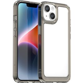 Mobigear Crystal iPhone 15 Plus Hoesje Hardcase Backcover - Transparant / Grijs