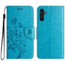 Mobigear Flowers Samsung Galaxy A36 Hoesje Bookcase Portemonnee - Blauw