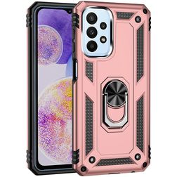 Mobigear Armor Ring Samsung Galaxy A23 Hoesje Hardcase Backcover Shockproof met Ringhouder - Roségoud