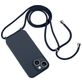 Mobigear Lanyard iPhone 14 Siliconen Hoesje met koord - Donkerblauw