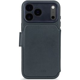 Decoded Detachable Wallet iPhone 17 Pro Max MagSafe Hoesje Echt Leer Uitneembare 2in1 Bookcase Portemonnee - Navy Shadow