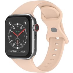 Mobigear Sport Dual Siliconen Apple Watch Bandje Druksluiting - 49/46/45/44 mm - Pastelroze