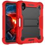 Mobigear ShieldStand iPad Mini 7 (2024) Hoes Hard Kunststof,Siliconen Backcover + Stylus Houder + Standaard - Zwart / Rood