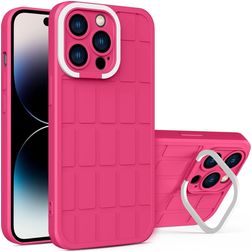 Mobigear Cube iPhone 14 Pro Hoesje Hardcase Backcover met Standaard - Magenta