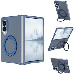 Mobigear 360 Rotating Ring Samsung Galaxy Z Fold 8 Ultra MagSafe Hoesje Hardcase Backcover met Ringhouder - Blauw