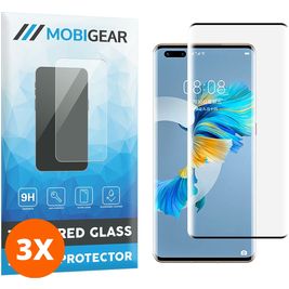 Mobigear Curved Huawei Mate 40 Pro Glazen Screenprotector - Case Friendly - Zwart (3-Pack)