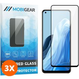 Mobigear Premium OPPO Reno 7 4G Glazen Screenprotector - Case Friendly - Zwart (3-Pack)