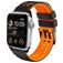 Mobigear Aero Armor Siliconen Apple Watch Bandje Gespsluiting - 49/46/45/44 mm - Zwart / Oranje
