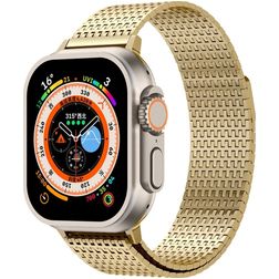 Mobigear Premium Loop Milanese Apple Watch Bandje Magneetsluiting - 49/46/45/44 mm - Goud
