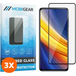 Mobigear Premium POCO X3 Pro Glazen Screenprotector - Case Friendly - Zwart (3-Pack)