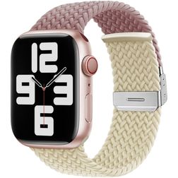 Mobigear Braided Dual Nylon Apple Watch Bandje Klemsluiting - 49/46/45/44 mm - Paars / Sterrenlicht